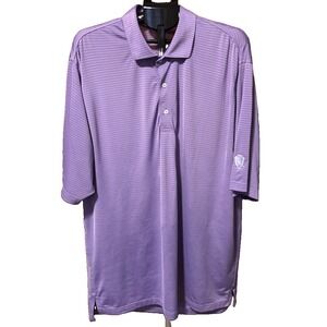 FENNEC Golf Polo Shirt Men XL Purple Stripe Performance Spring Lake Country Club